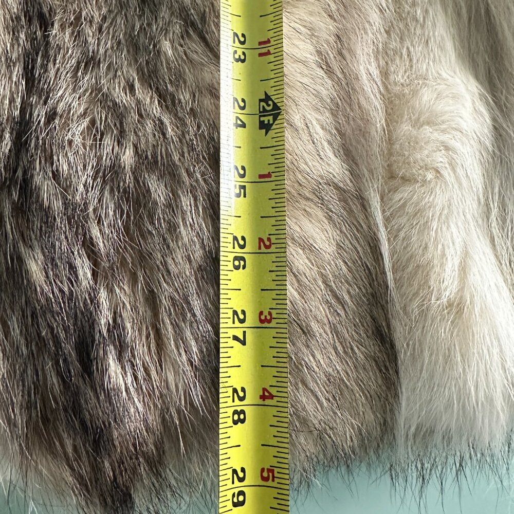 Genuine Coyote Fur Coat with Fox Trim | Vintage  – Med – Gorgeous Plush & Soft - Picture 14 of 16